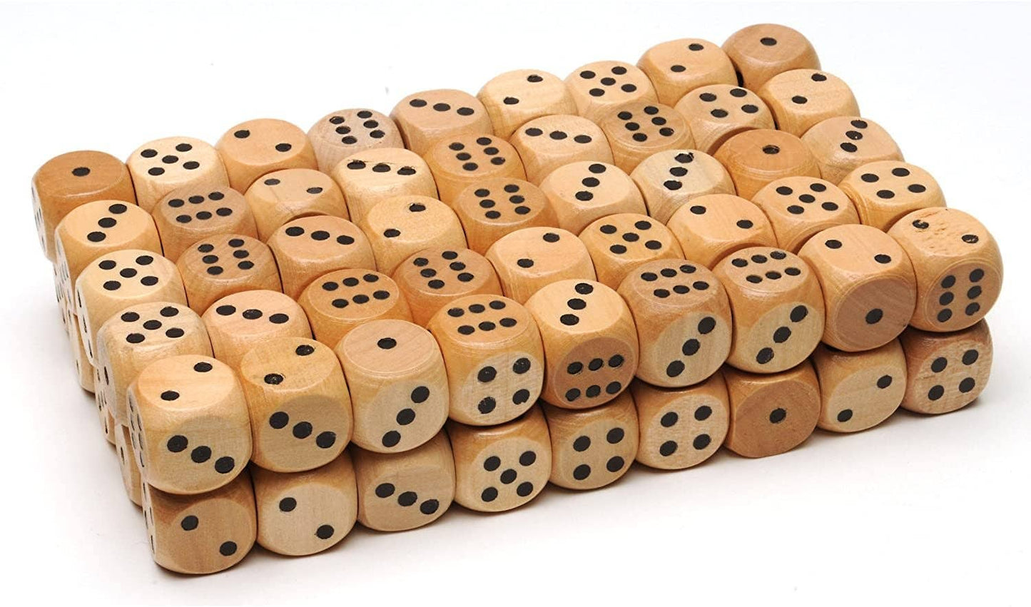 Wooden Dice - 100 Bulk Pack