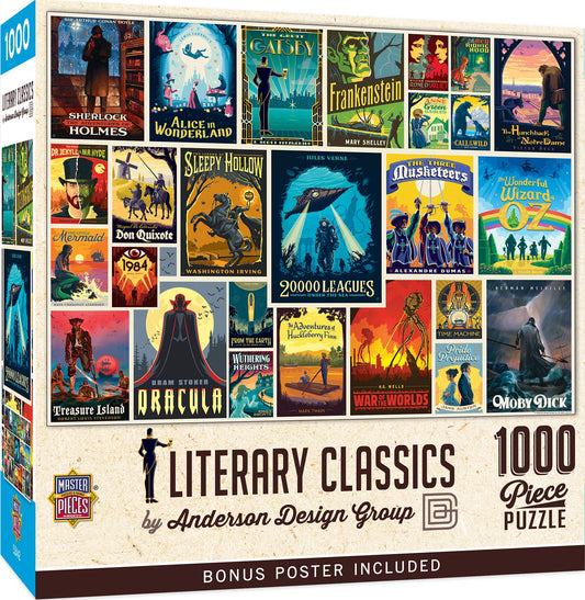 Masterpieces Puzzles - Vintage Posters - Literary Classics 1000 Piece Jigsaw Puzzle