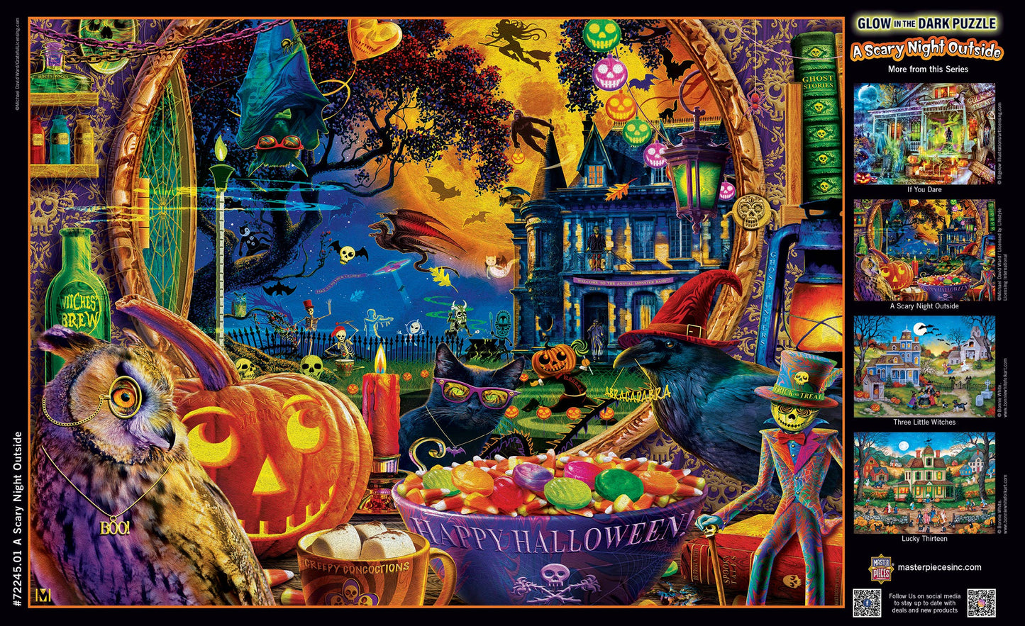 Masterpieces Puzzles - Glow in the Dark - A Scary Night Outside 1000 Piece Puzzle