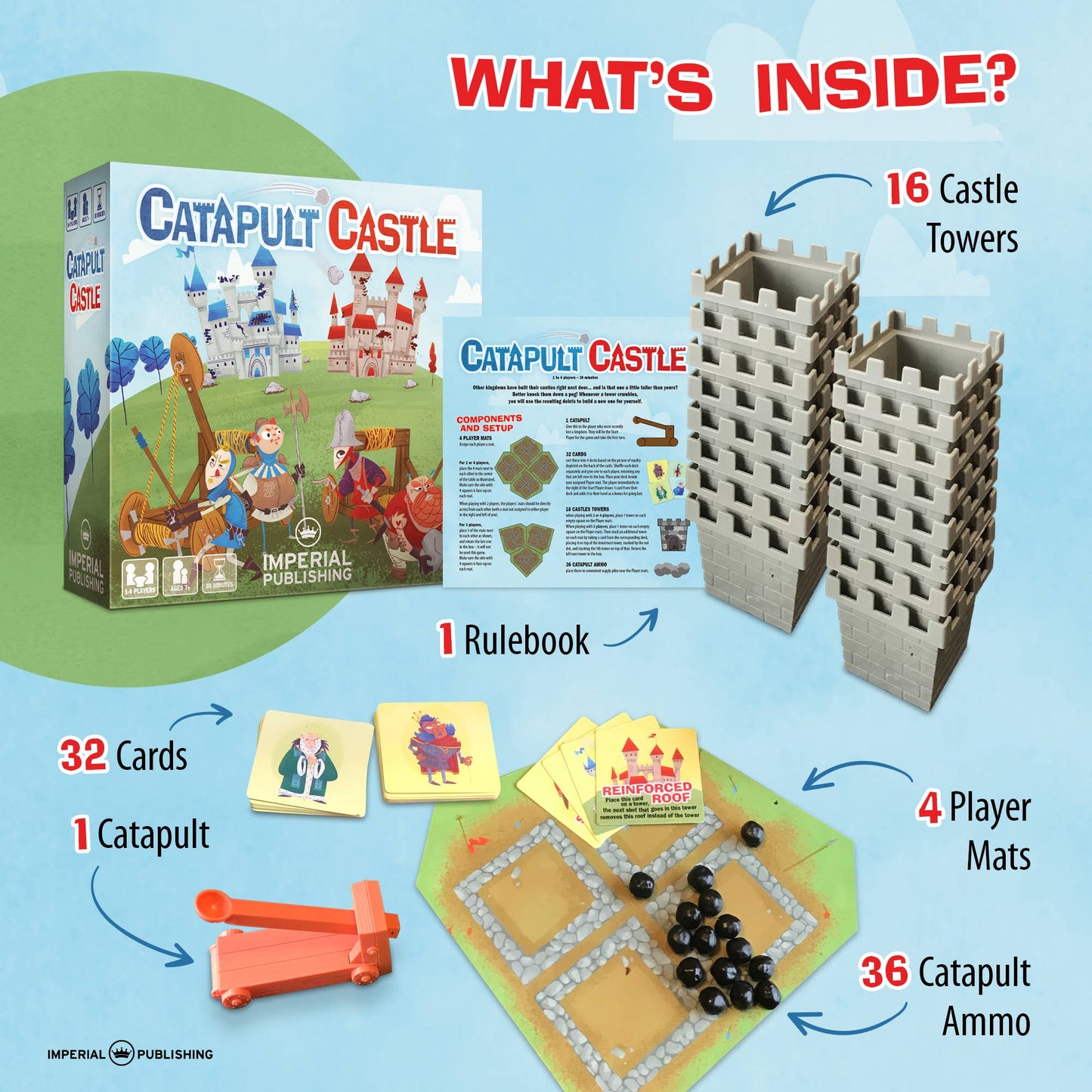 Catapult Castle 1-4 Player Game Case Lot