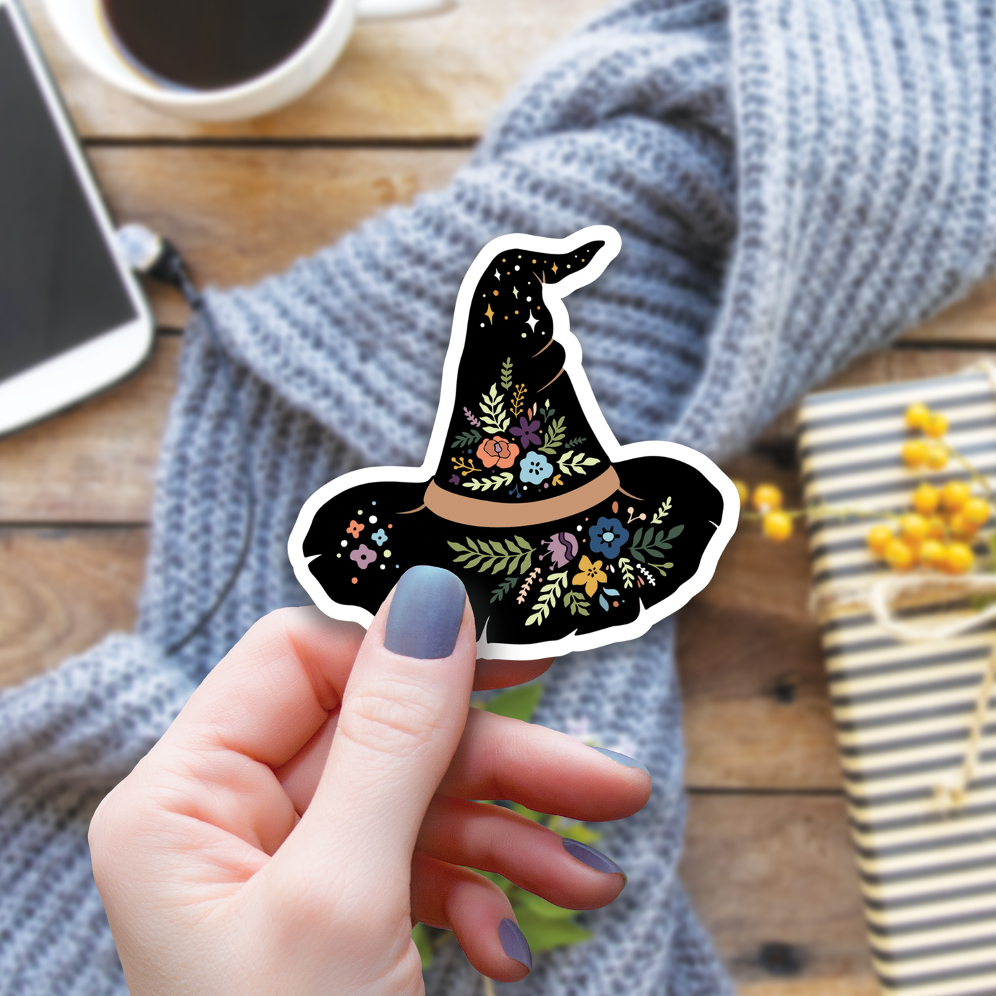 Kingdom of Threads - Magical Boho Witch Hat Sticker, 3-inch