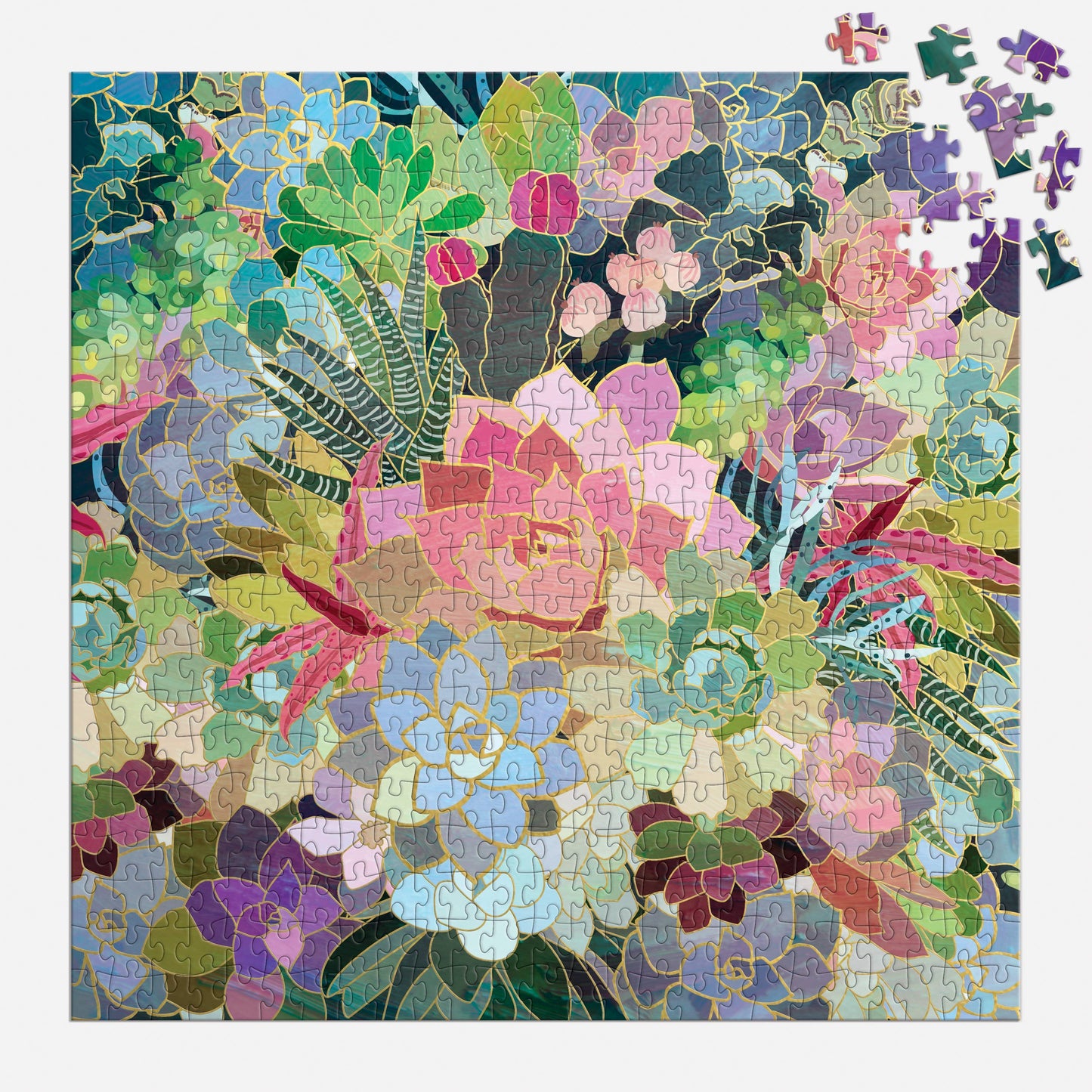 Chronicle Books - Succulent Mosaic 500 Piece Foil Puzzle