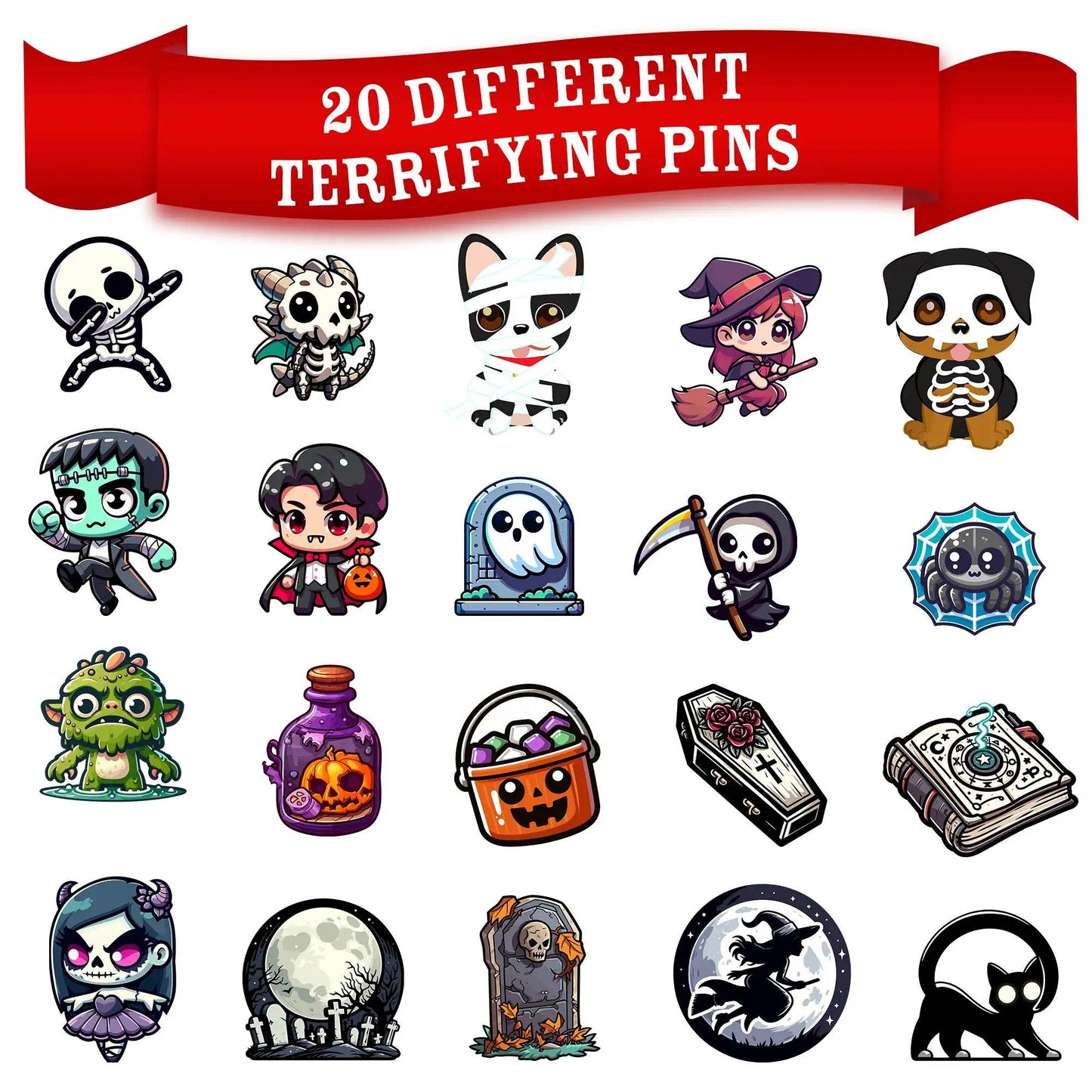1985 Games - Fright Night Mystery Dice – Spooky dice, pins and stickers!