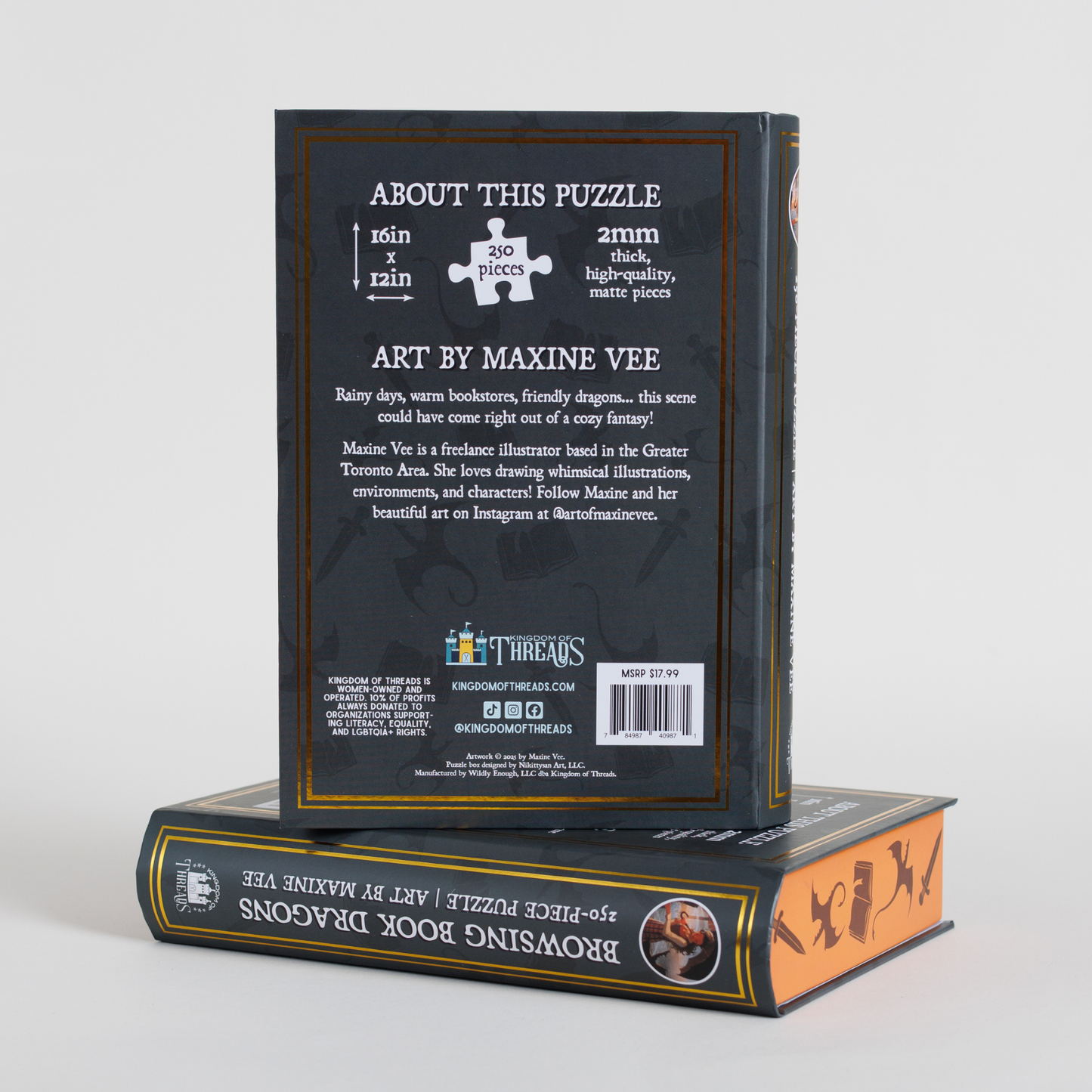 Kingdom of Threads - Browsing Book Dragons Keepsake Puzzle