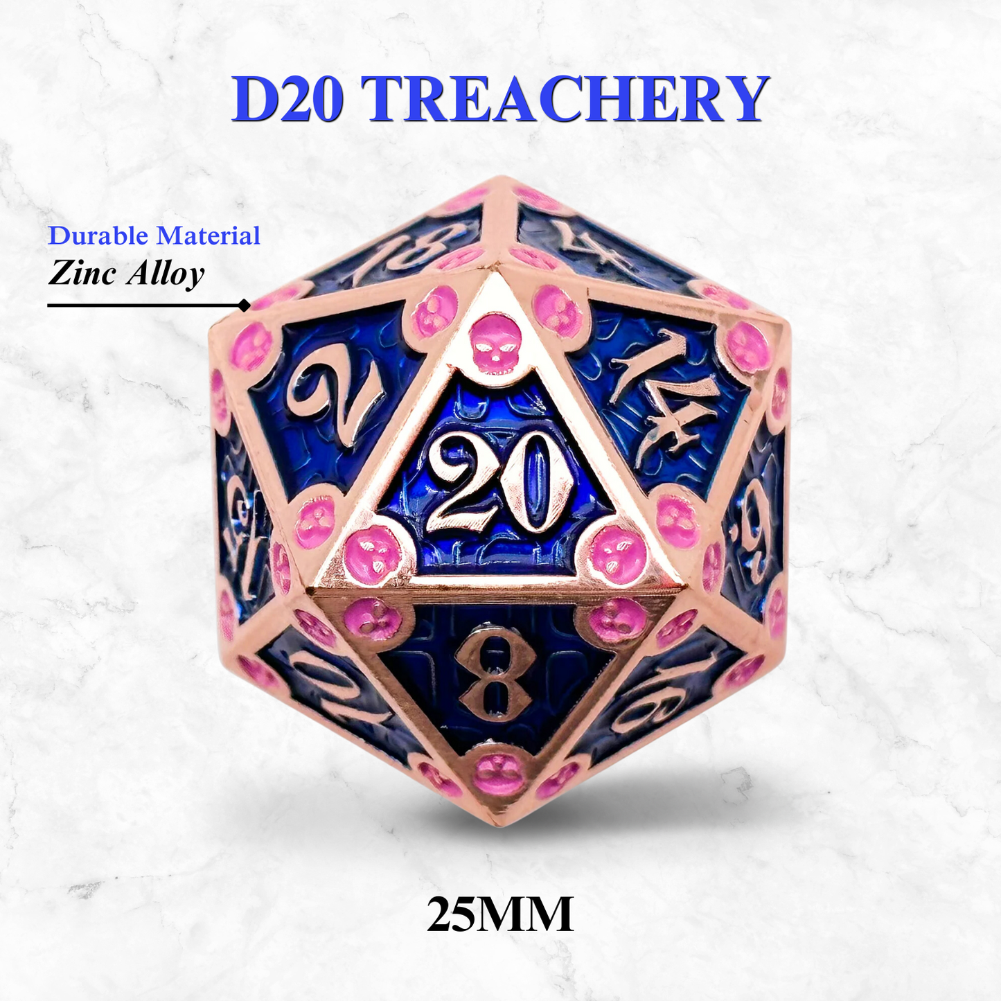 25mm D20 - Treachery - Dungeon Delve Runestones™ - Norse Foundry