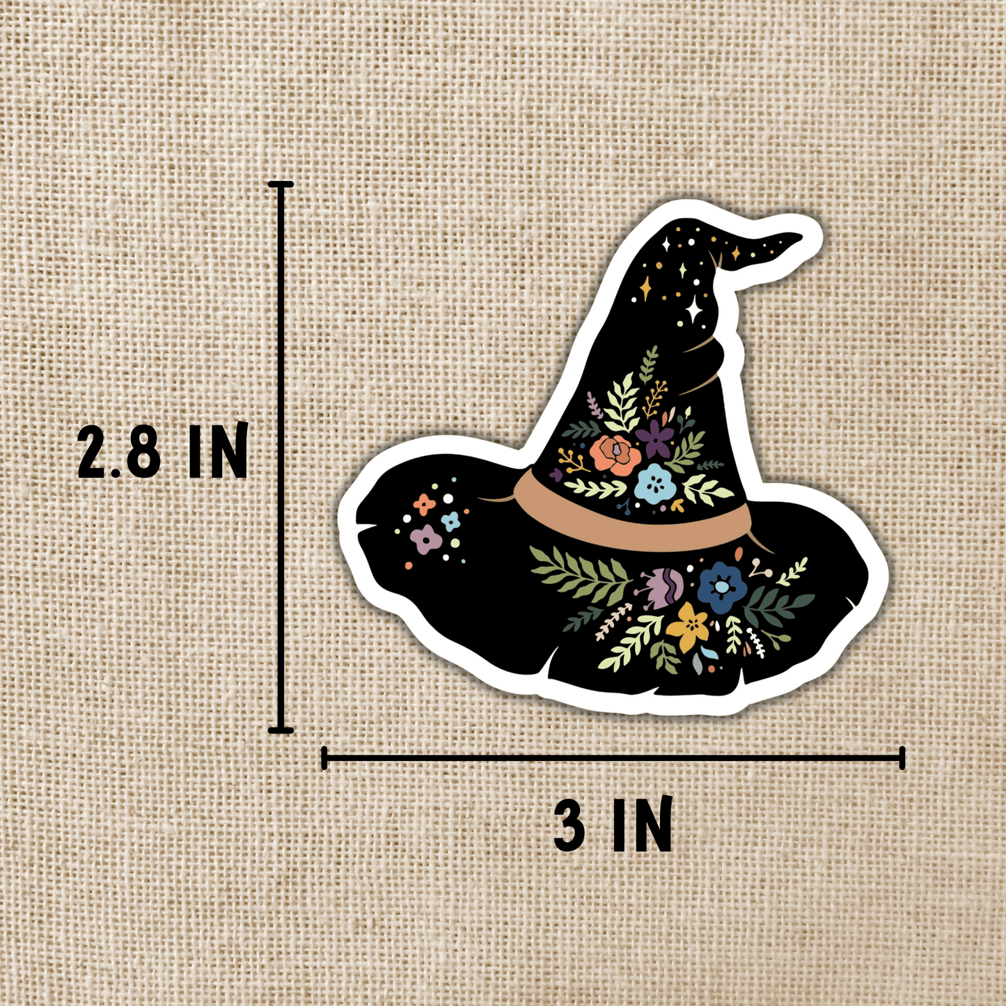 Kingdom of Threads - Magical Boho Witch Hat Sticker, 3-inch