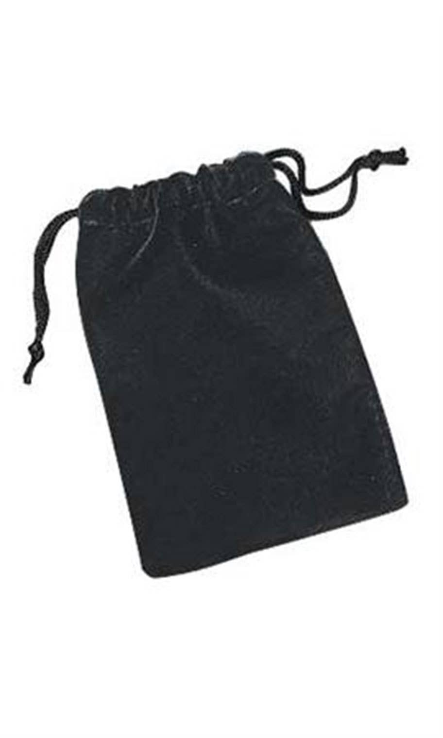 2 ¾"W X 3"H Black Velvet Drawstring Pouch