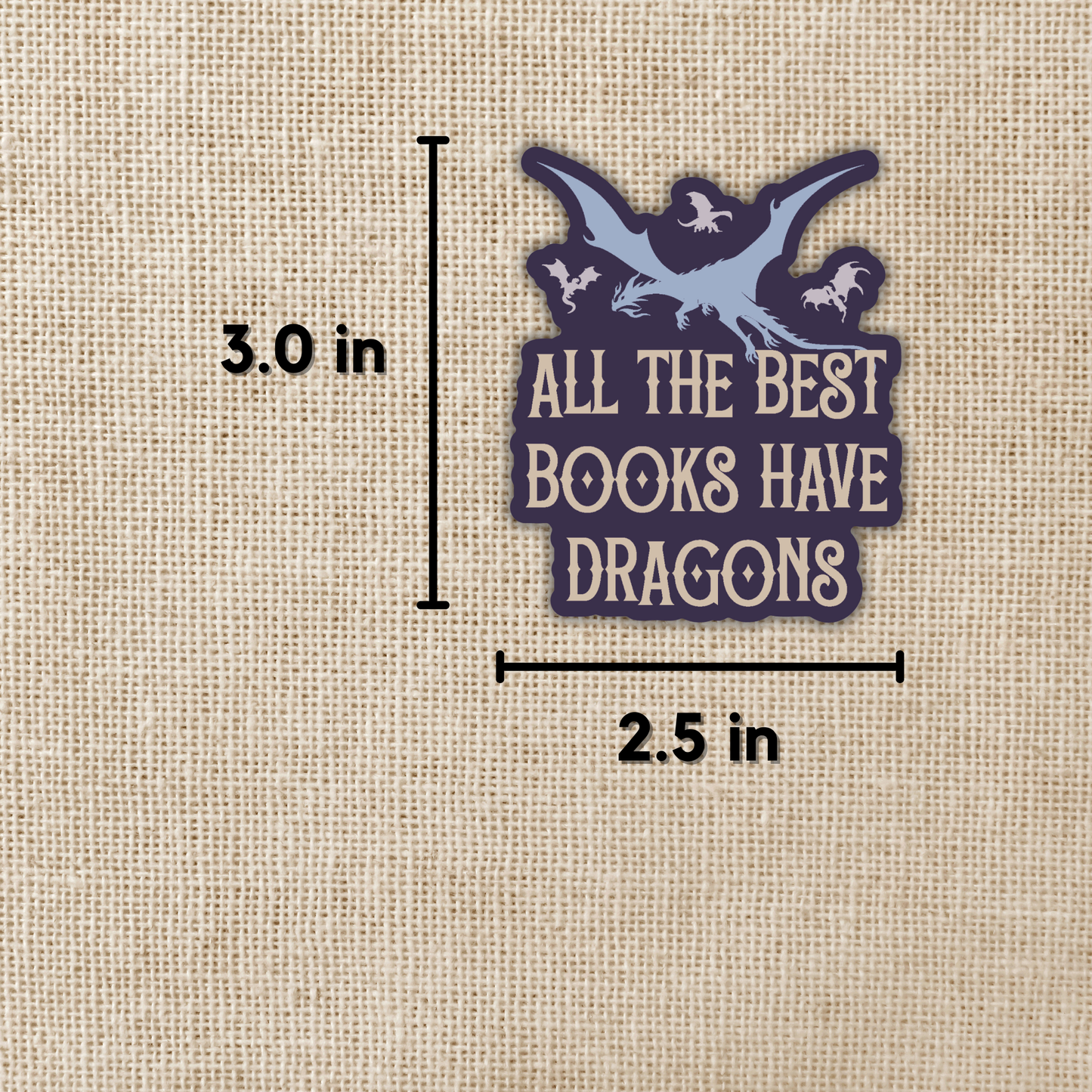 Kingdom of Threads - All The Best Books Have Dragons Sticker