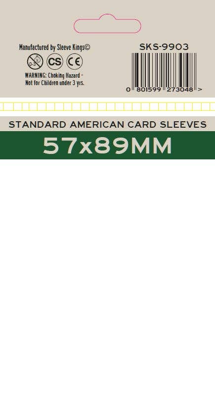 Premium SK Standard American Card Sleeves (57x89mm) -55 Pack, 100 Microns