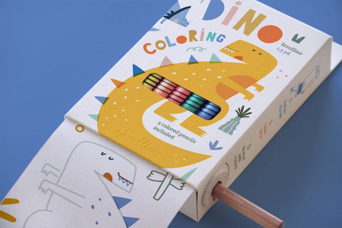 Scrollino - Coloring Book with Dinosaurs - Scrollino DINO Coloring