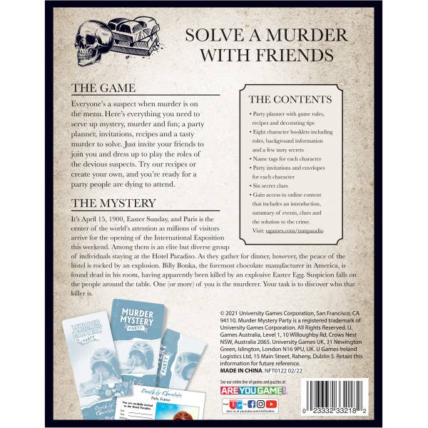 University Games - Death By Chocolate-Murder Mystery Party