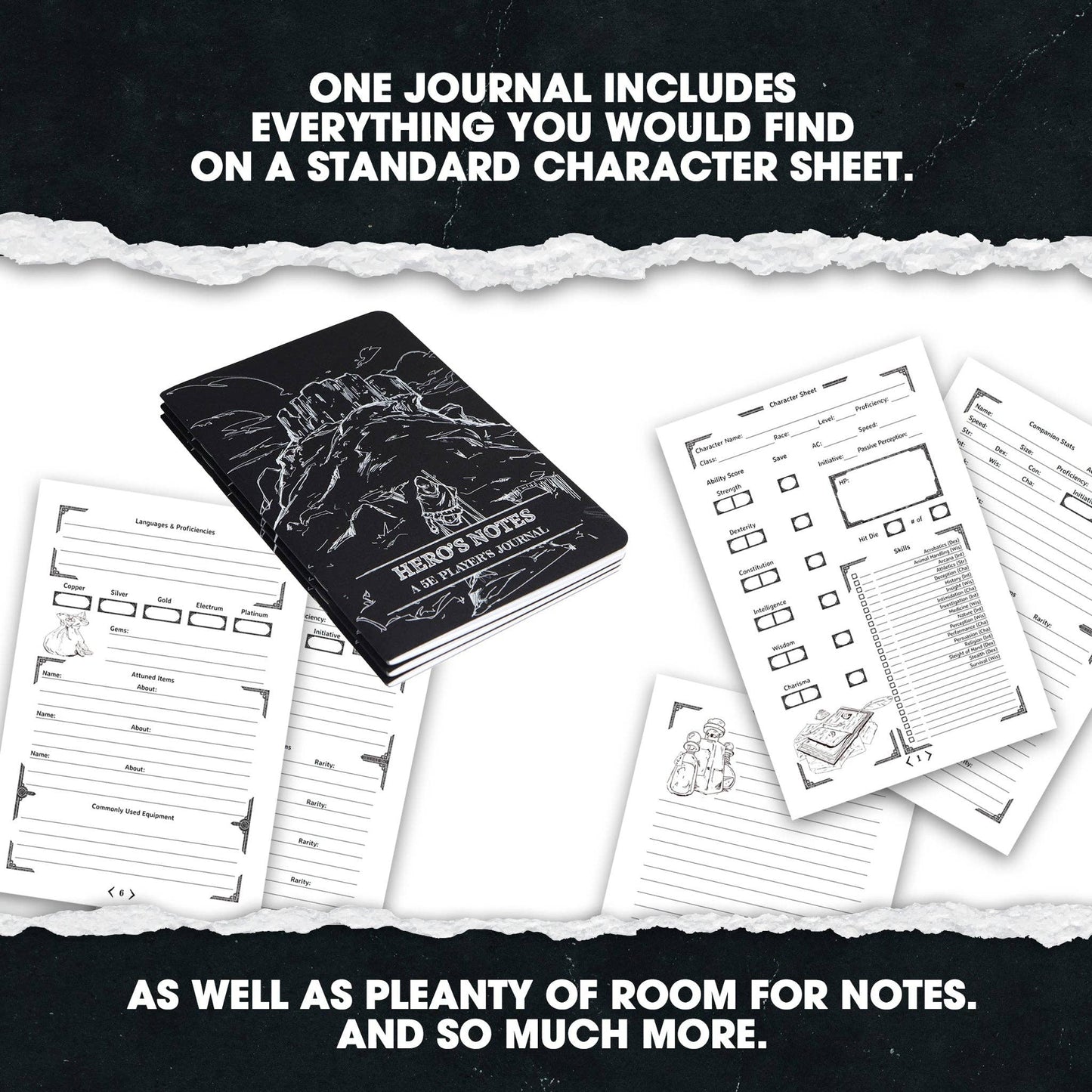 1985 Games - Hero Journal Set – Character Notebooks for D&D and RPG Players