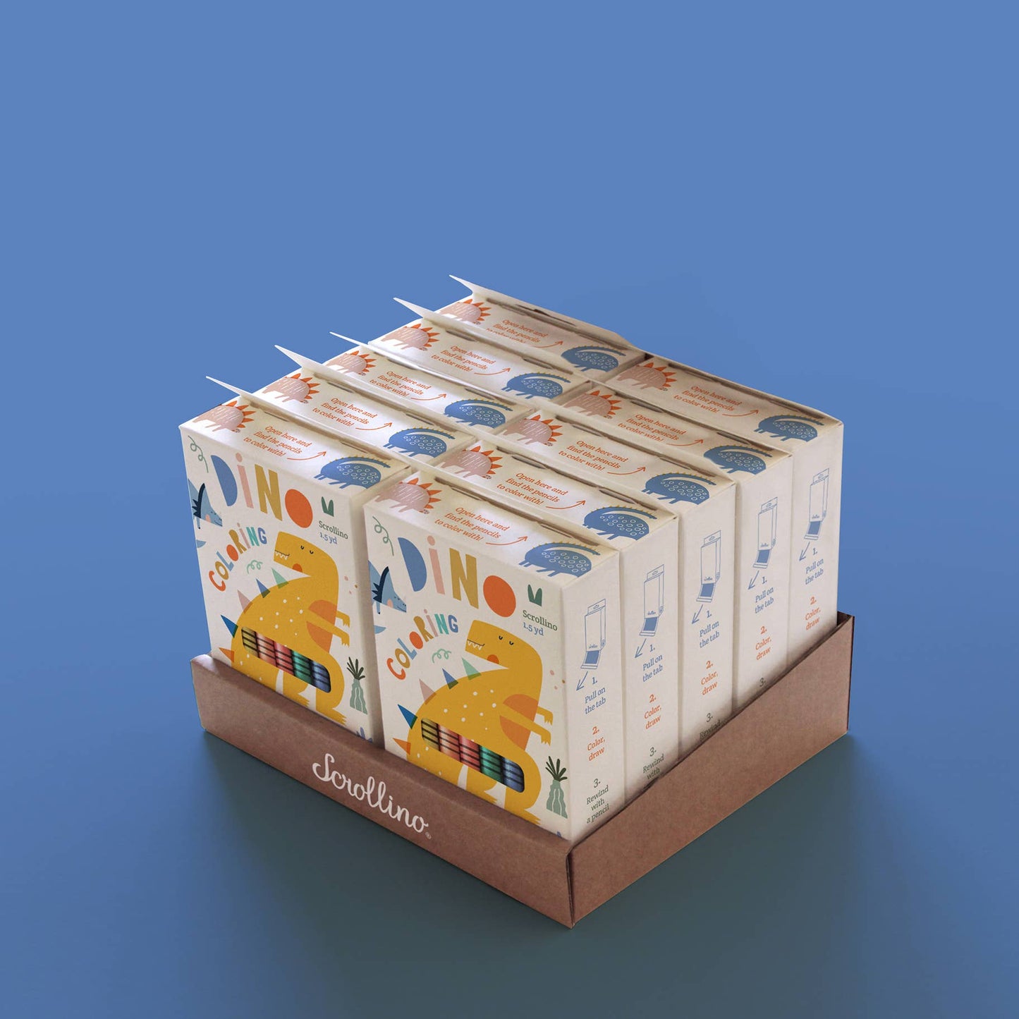 Scrollino - Coloring Book with Dinosaurs - Scrollino DINO Coloring