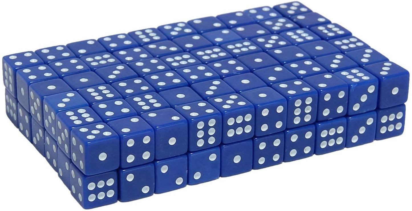 Blue Square Cornered Dice - 100 Pack