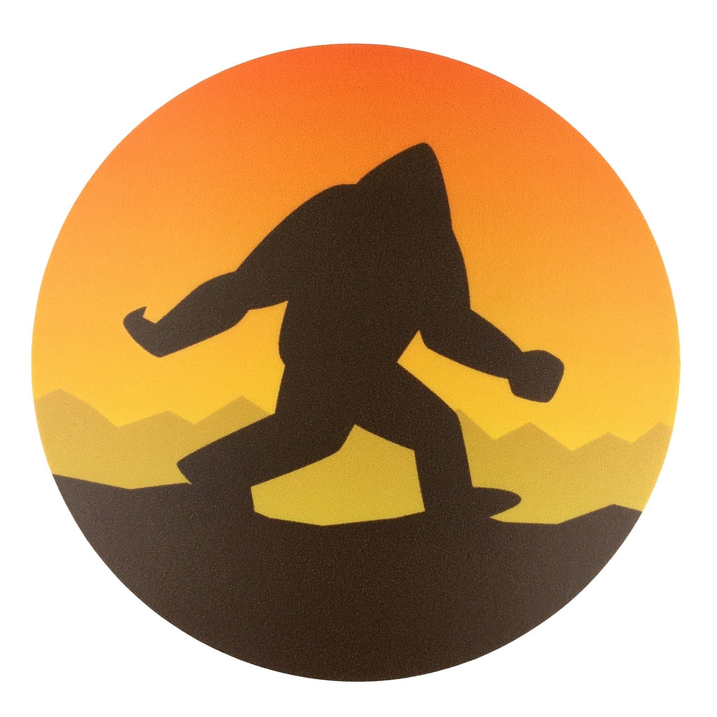 Monsterologist - Bigfoot Sunset Minimalist Cryptozoology Circle Sticker