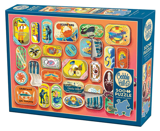 Outset Games and Cobble Hill Puzzles - Sardines and Friends 500pc puzzle