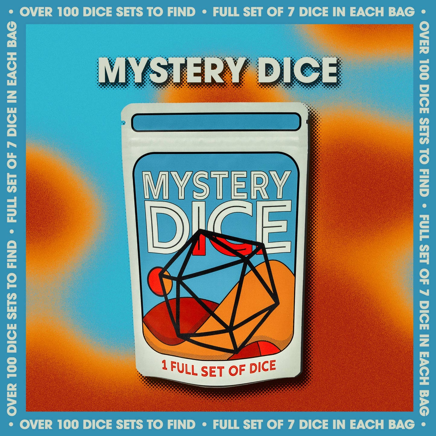 1985 Games - Mystery Dice - full set of 7 Polyhedral Dice