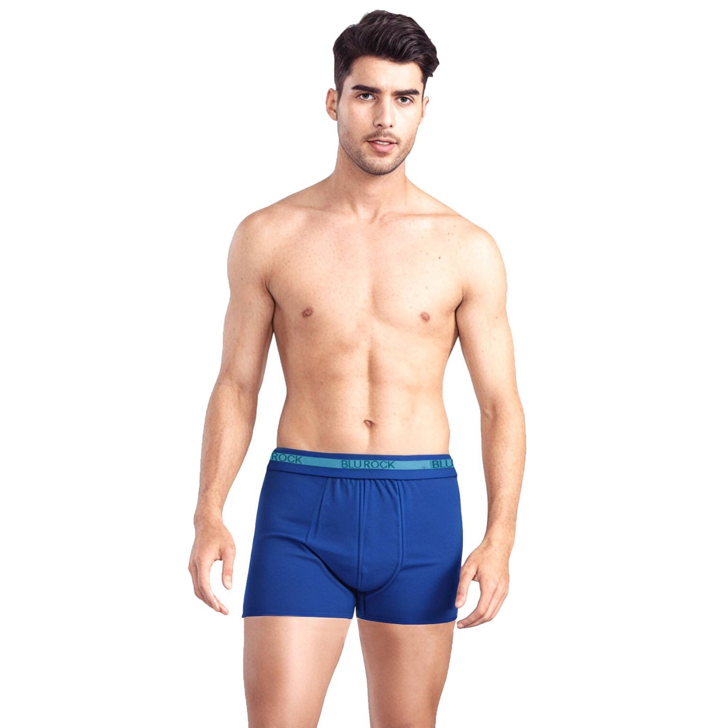 Galaxy By Harvic - Blu Rock  Men's Stretch Cotton Boxer Briefs (3 Pack)