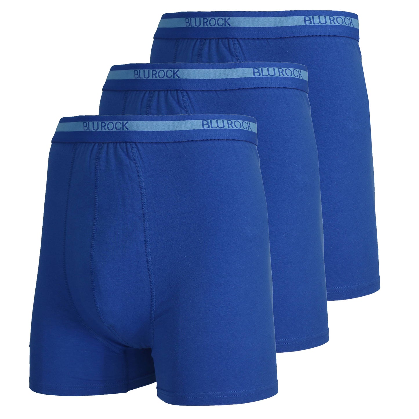 Galaxy By Harvic - Blu Rock  Men's Stretch Cotton Boxer Briefs (3 Pack)