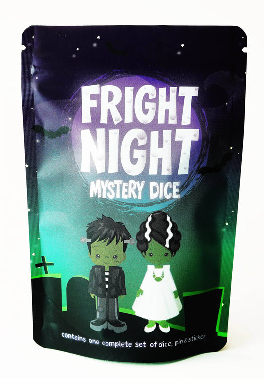1985 Games - Fright Night Mystery Dice – Spooky dice, pins and stickers!