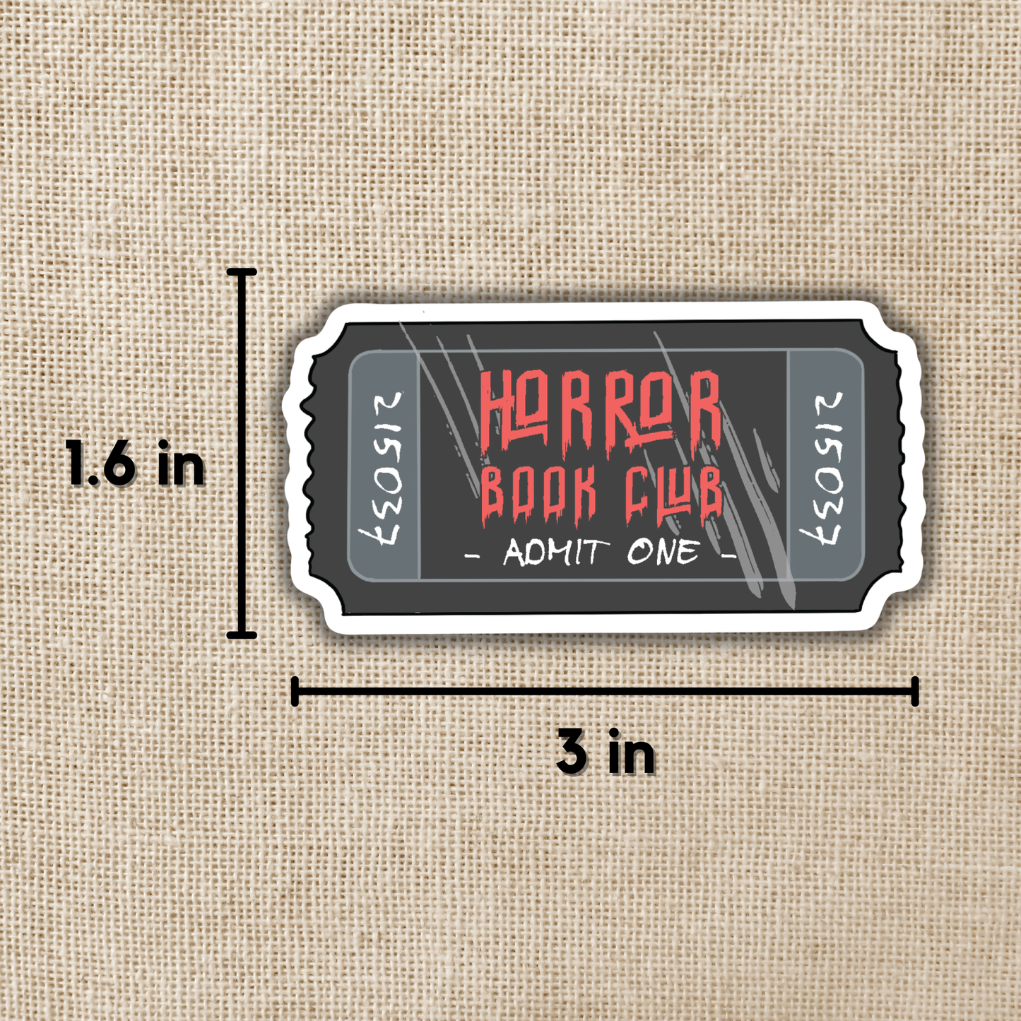 Kingdom of Threads - Horror Book Club Ticket Sticker