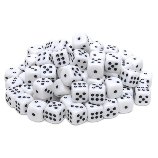 White Opaque Dice with Rounded Corners