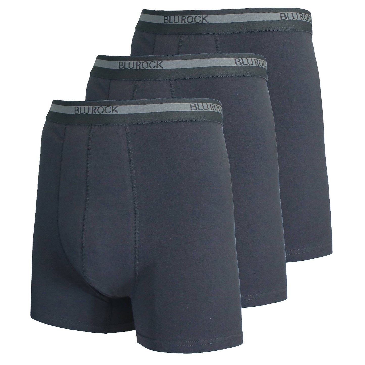 Galaxy By Harvic - Blu Rock  Men's Stretch Cotton Boxer Briefs (3 Pack)