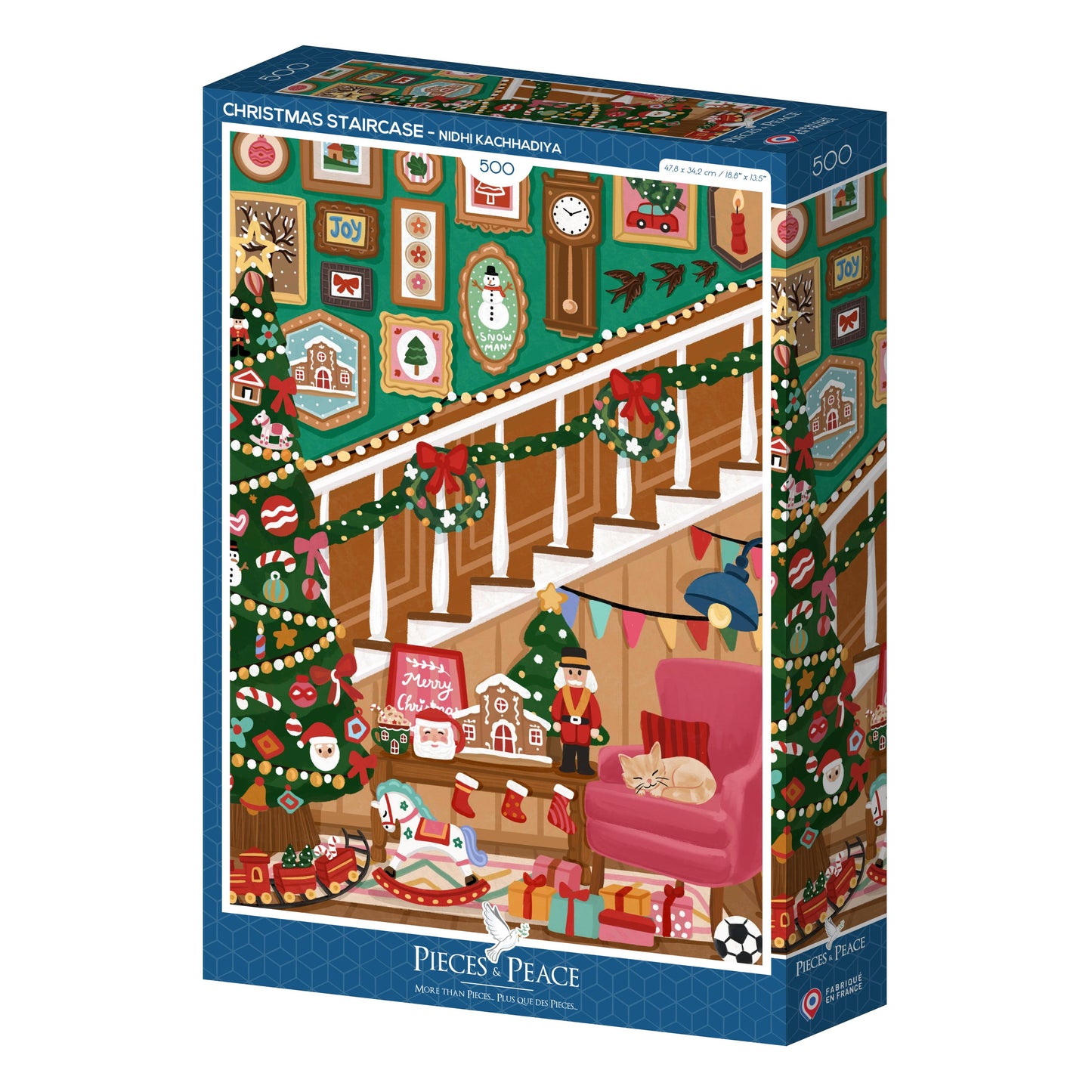 Pieces & Peace - 500 Piece Puzzle - Christmas Staircase