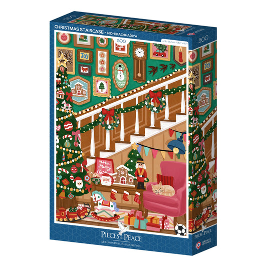 Pieces & Peace - 500 Piece Puzzle - Christmas Staircase