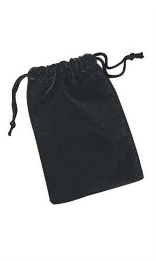 2 ¾"W X 3"H Black Velvet Drawstring Pouch
