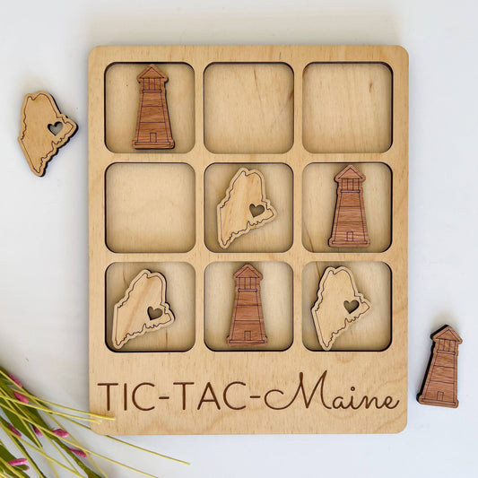 Maine State Gift - Tic-Tac-Toe ME Game - Customizable