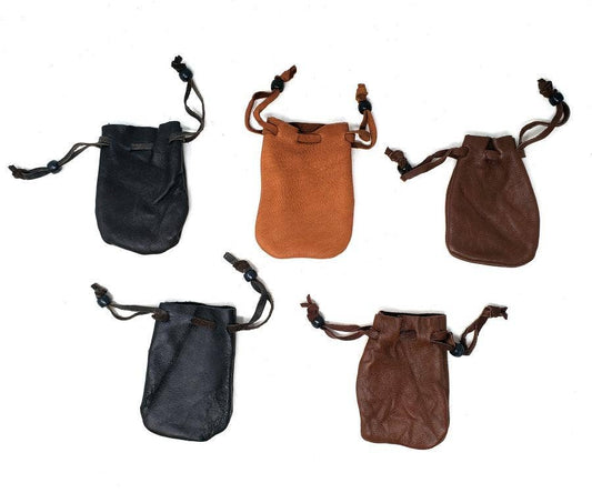 GREENROOTS USA LLC -Variations Of Brown Color Leather Drawstring Pouch