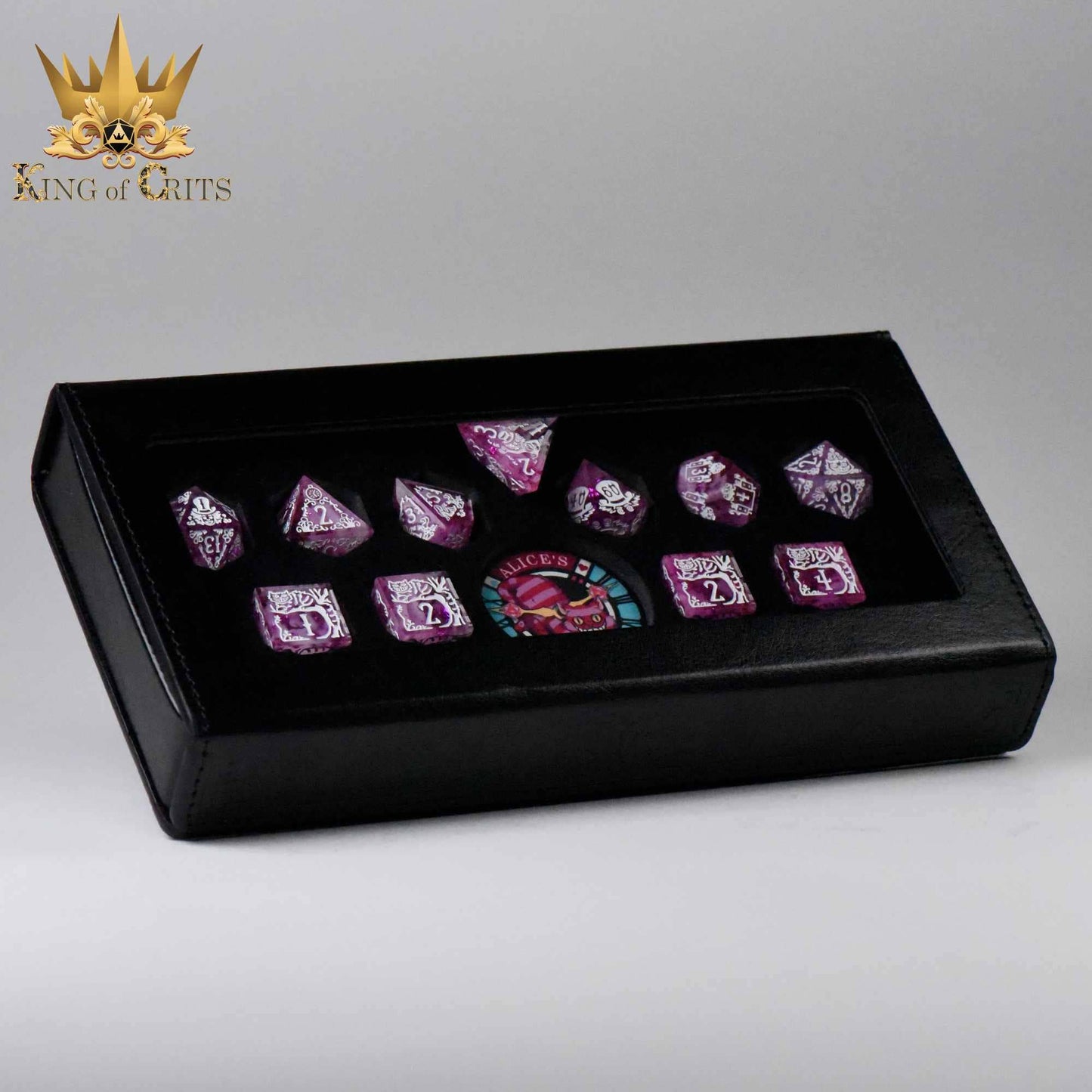 DNDDICE.COM - Alice's Wonderland 11 Dice Set with Gift Box (Sharp Edge)
