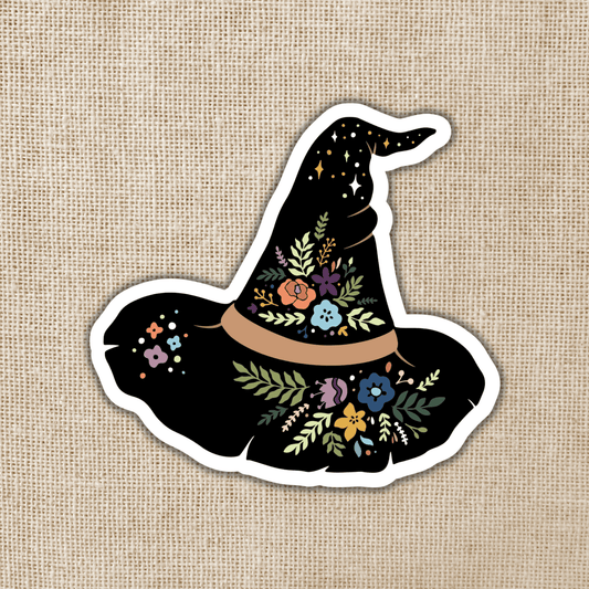 Kingdom of Threads - Magical Boho Witch Hat Sticker, 3-inch