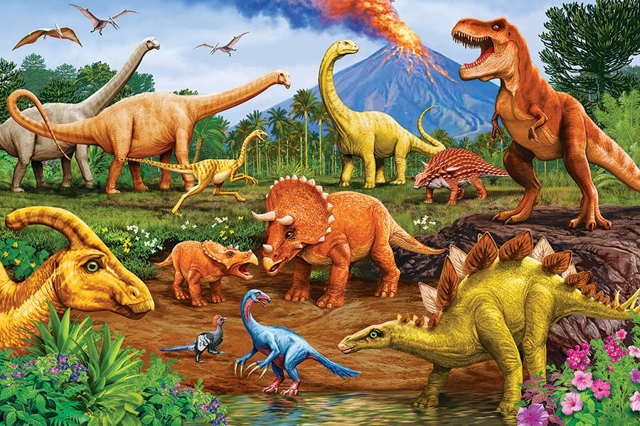 Outset Games and Cobble Hill Puzzles - Dinos (35pc) Floor Puzzle - Ages 3+