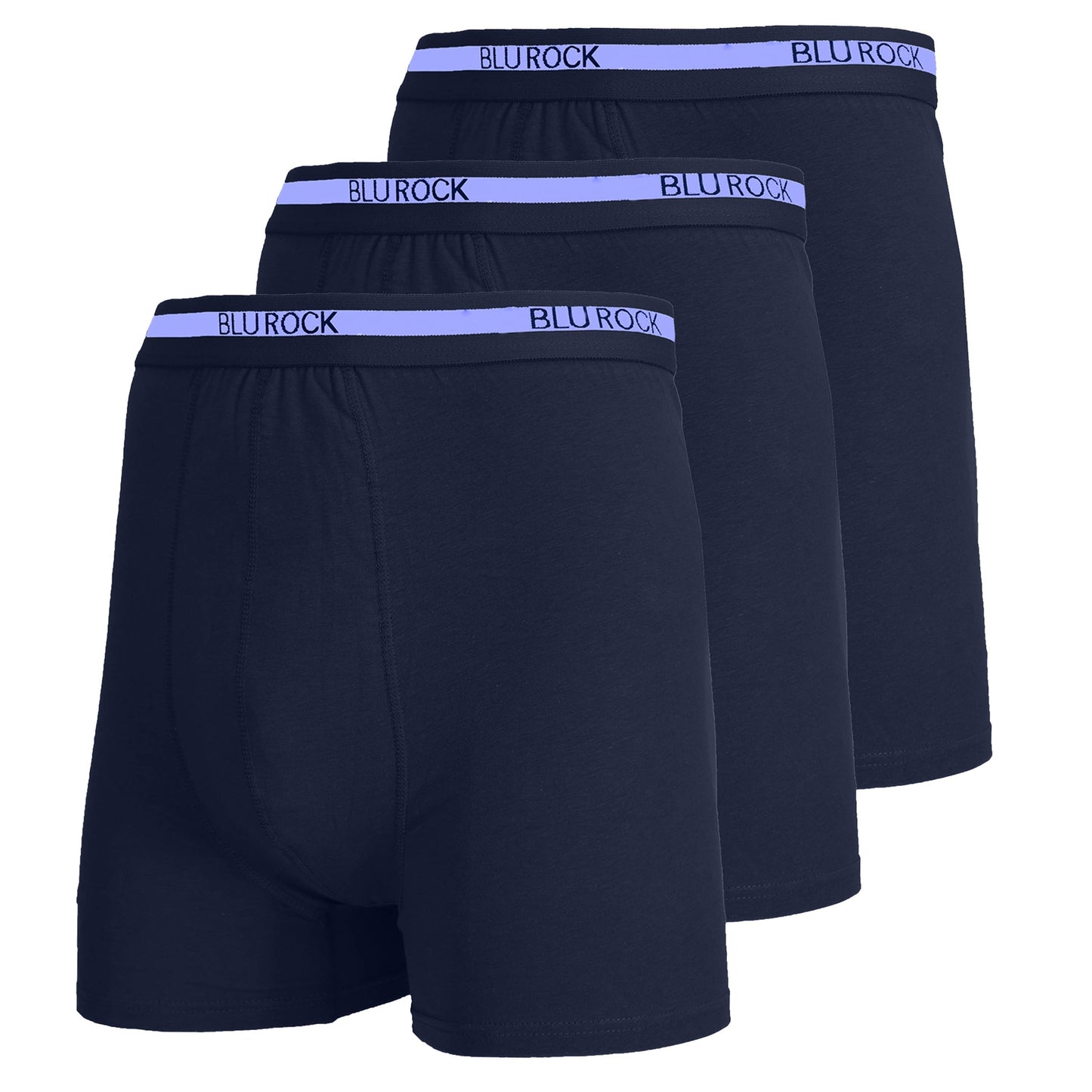 Galaxy By Harvic - Blu Rock  Men's Stretch Cotton Boxer Briefs (3 Pack)