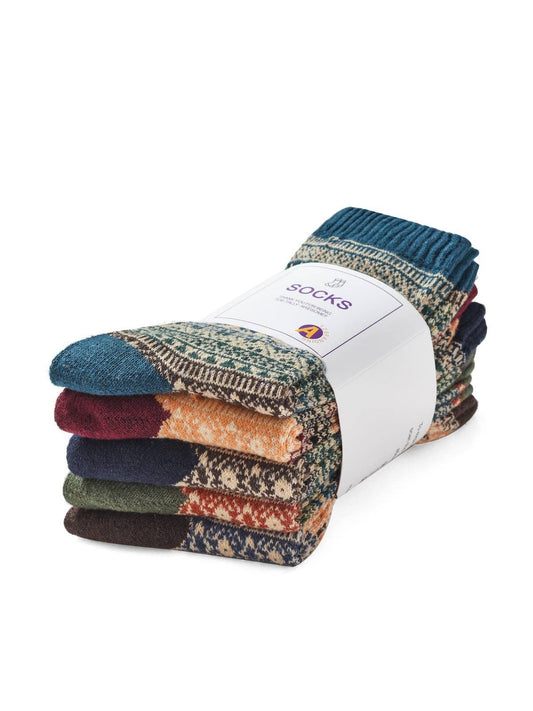 Funkyrel® Atzbranding Limited - Rufia - 5 Pairs Unisex Bohemian Wool Blend Socks