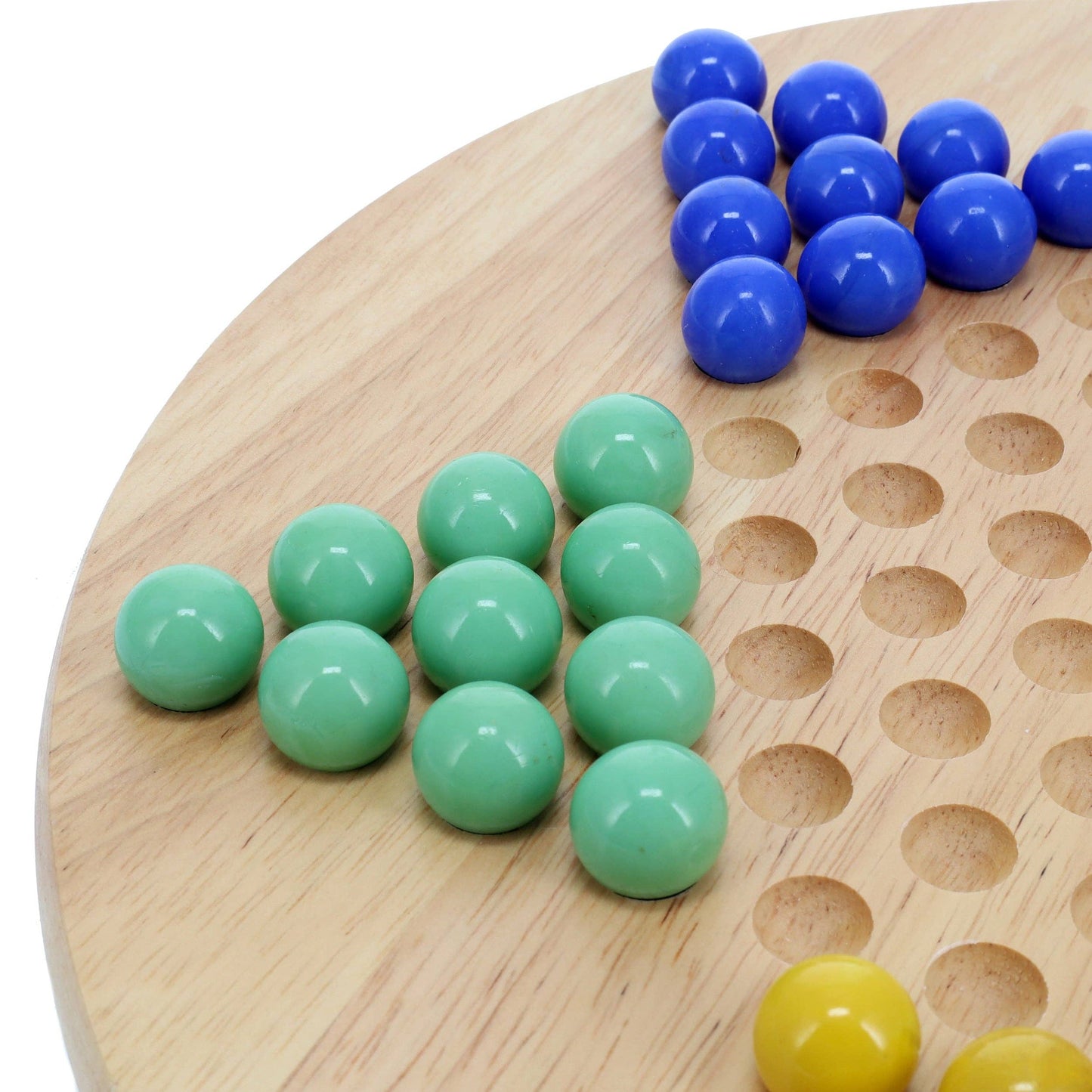 Wood Expressions - Wood Chinese Checkers Set with Glass Marbles - 11.5 Inch