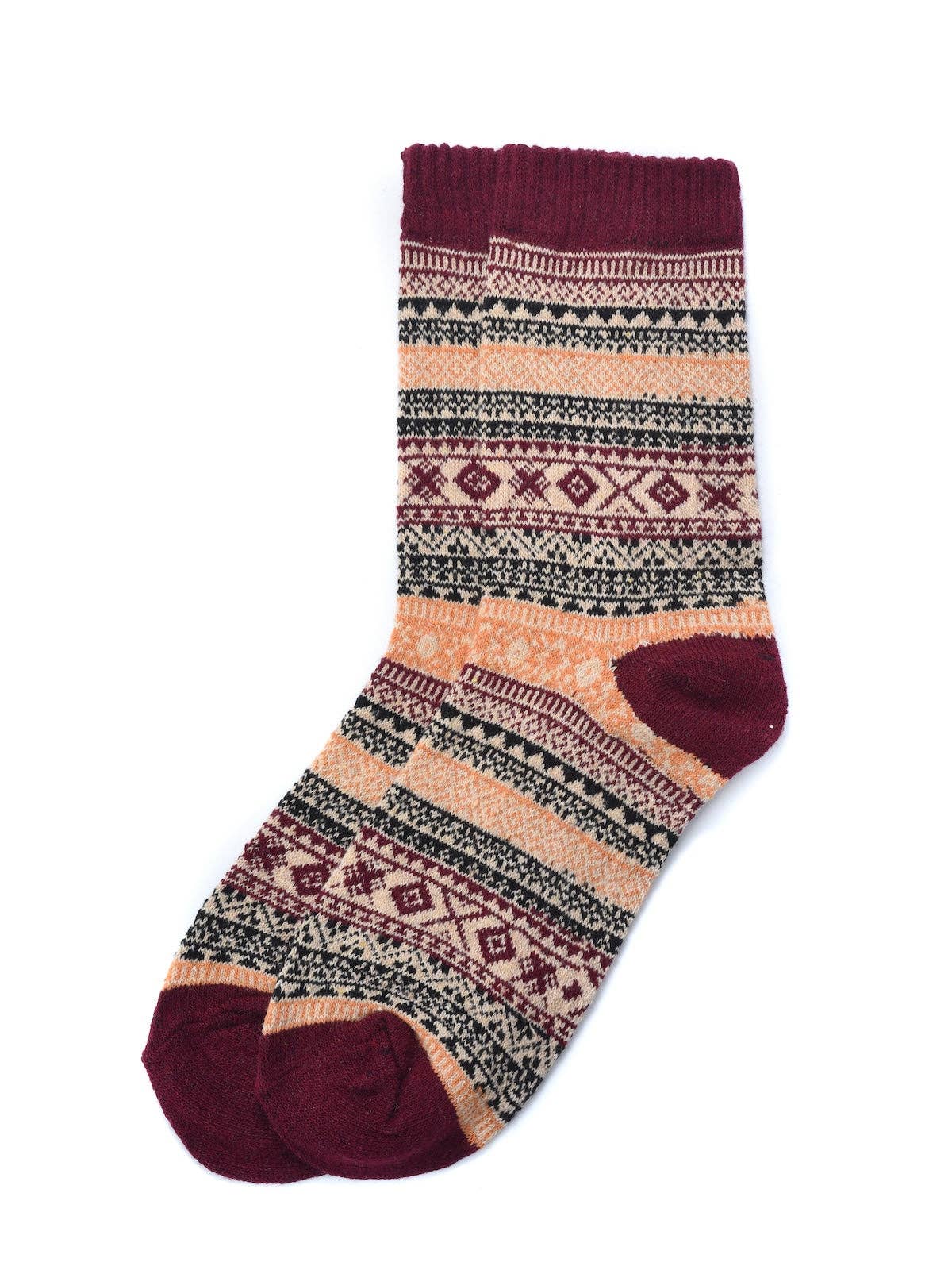 Funkyrel® Atzbranding Limited - Rufia - 5 Pairs Unisex Bohemian Wool Blend Socks