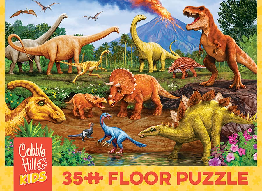 Outset Games and Cobble Hill Puzzles - Dinos (35pc) Floor Puzzle - Ages 3+
