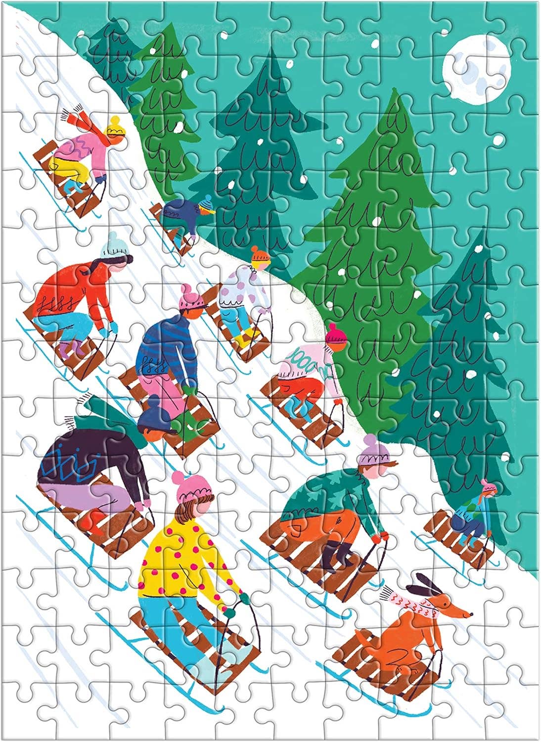 Chronicle Books - Winter Sledding 130pc Puzzle Ornament