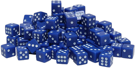 Blue Square Cornered Dice - 100 Pack