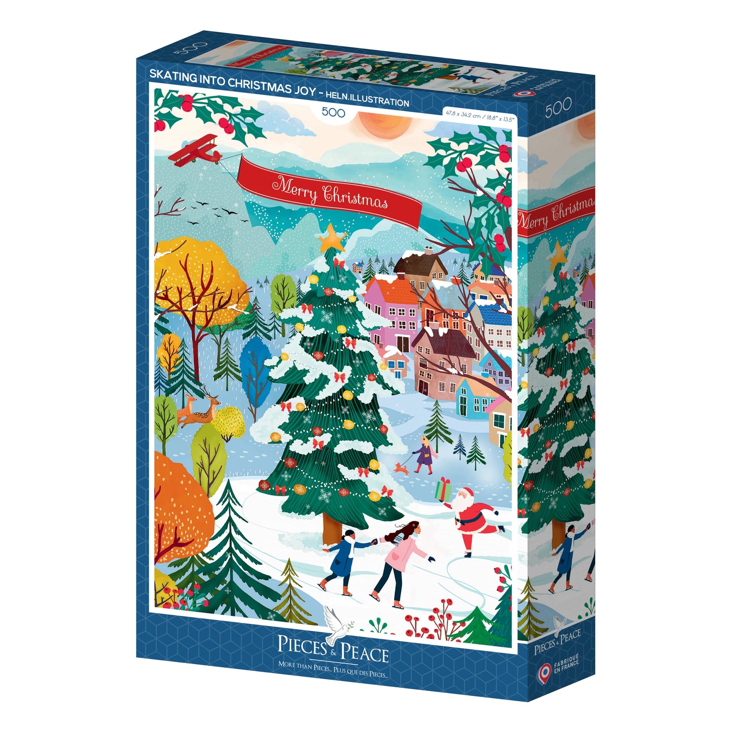 Pieces & Peace - 500 Piece Puzzle - Skating in the Joy of Christmas