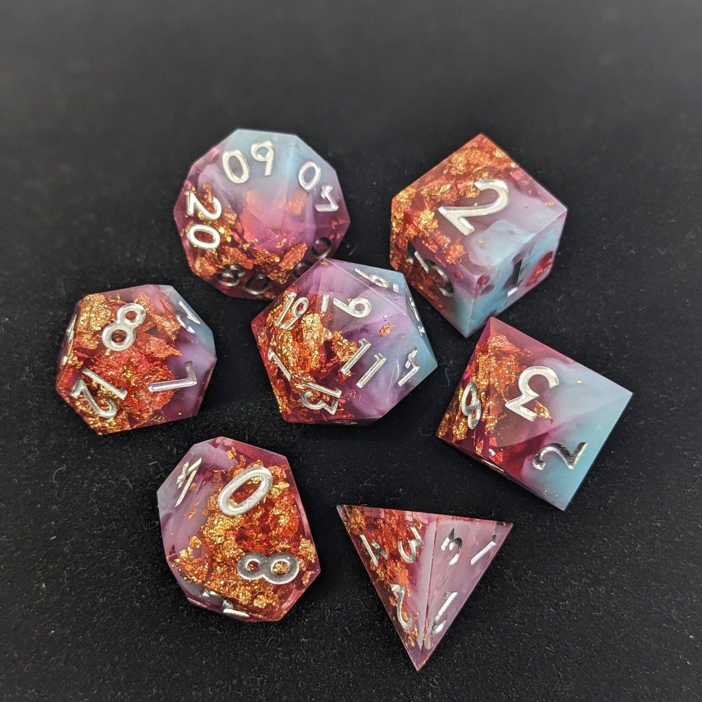 EBONWOOD - Celestial Frostglass 7-Piece Polyhedral Dice Set