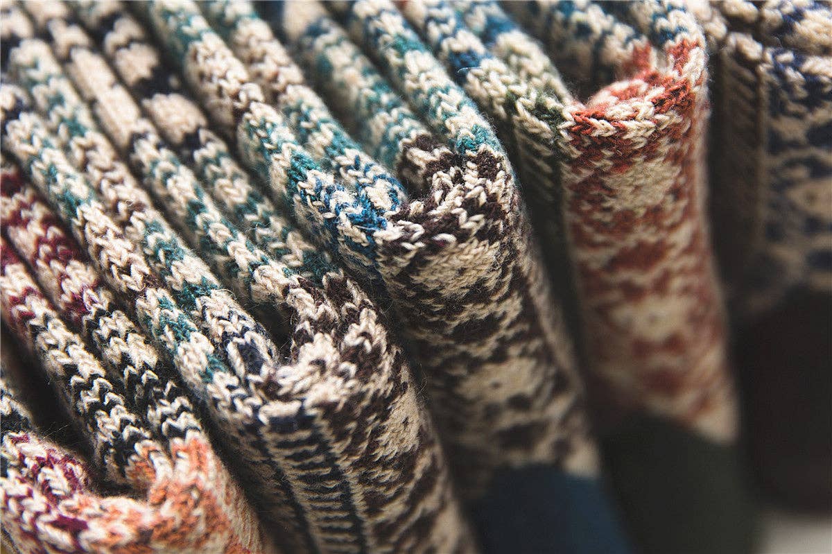 Funkyrel® Atzbranding Limited - Rufia - 5 Pairs Unisex Bohemian Wool Blend Socks