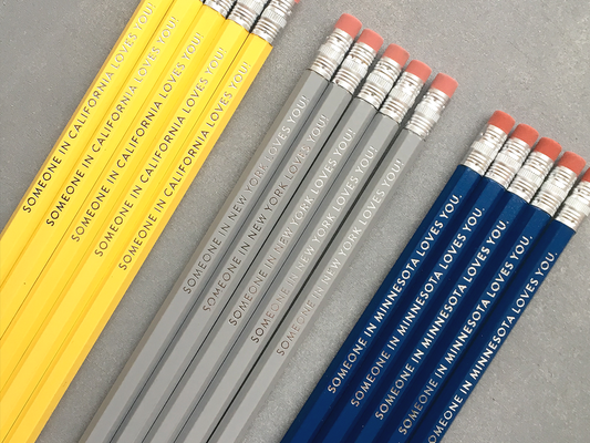 Huckleberry Letterpress - Custom Foil Stamped Pencils - Loose Pencils