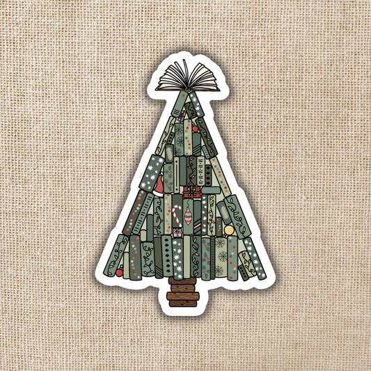 Kingdom of Threads - Book Christmas Tree Sticker, 3-inch