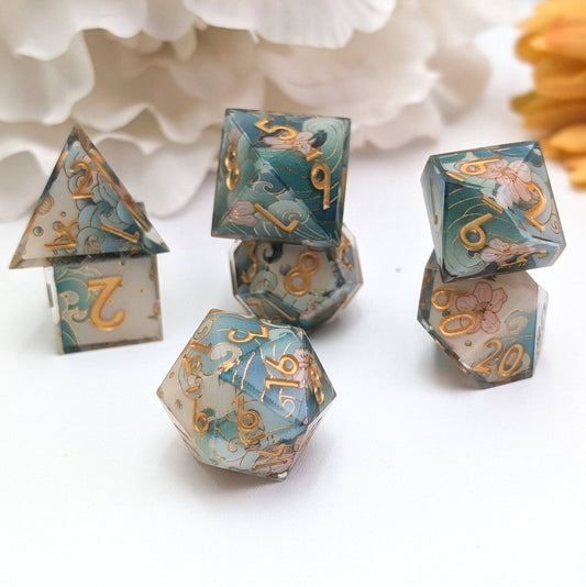 EBONWOOD - Tidal Focus - 7 Piece Luxury D&D Dice Set
