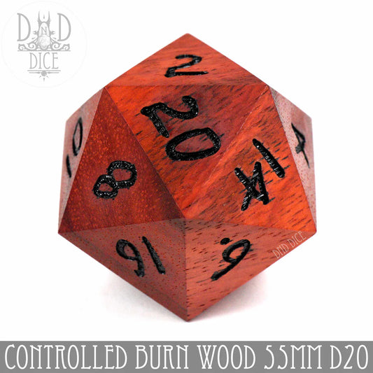 50mm Wood D20 Controlled Burn (Gift box)
