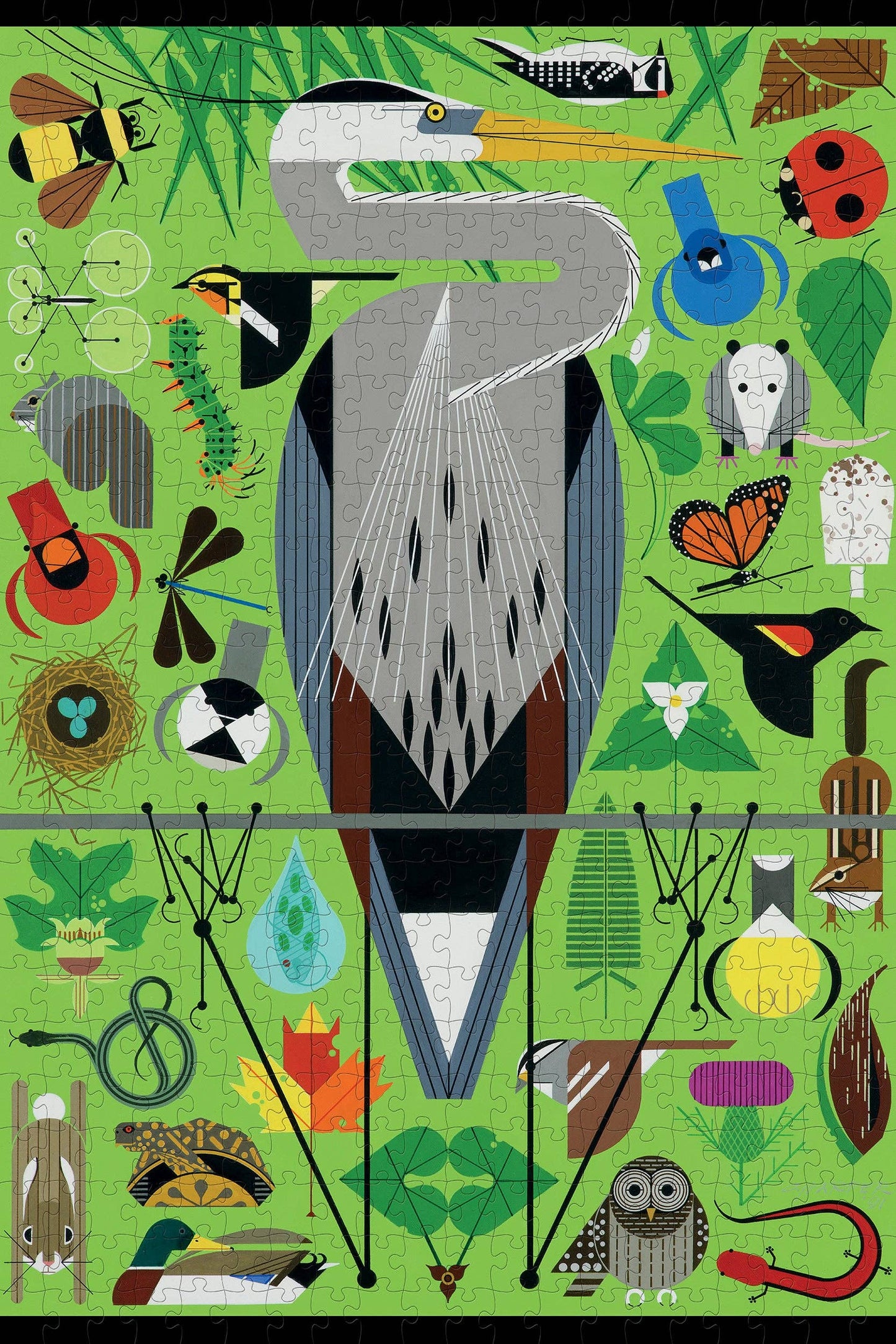 Pomegranate - Charley Harper: Secret Sanctuary 500-piece Jigsaw Puzzle
